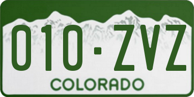 CO license plate 010ZVZ