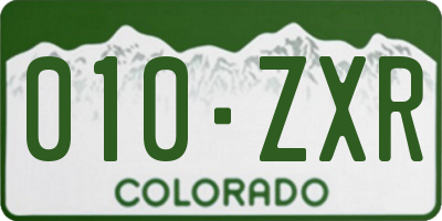 CO license plate 010ZXR