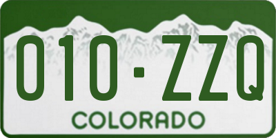 CO license plate 010ZZQ