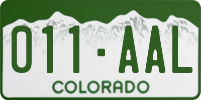 CO license plate 011AAL