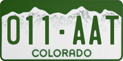 CO license plate 011AAT