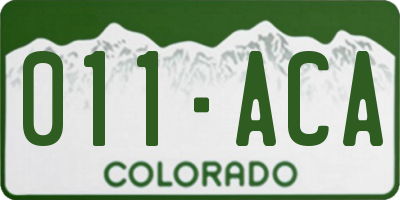 CO license plate 011ACA