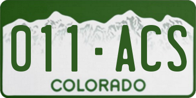 CO license plate 011ACS