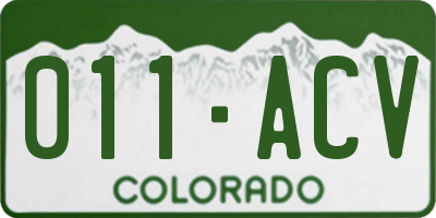 CO license plate 011ACV