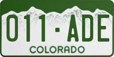CO license plate 011ADE