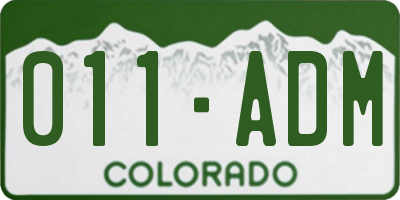 CO license plate 011ADM