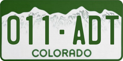 CO license plate 011ADT