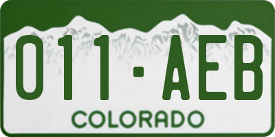 CO license plate 011AEB