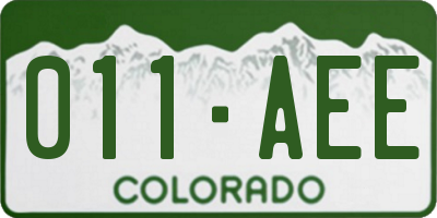 CO license plate 011AEE