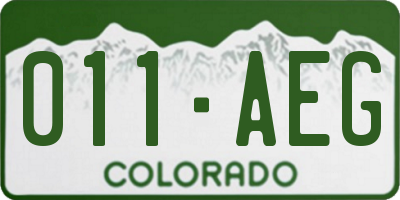 CO license plate 011AEG