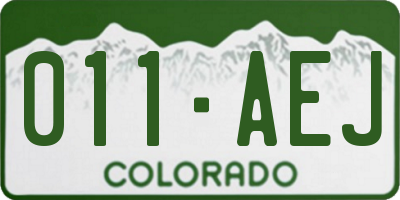 CO license plate 011AEJ