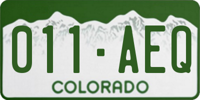 CO license plate 011AEQ