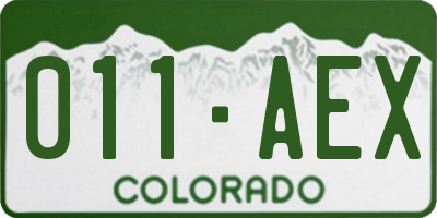 CO license plate 011AEX