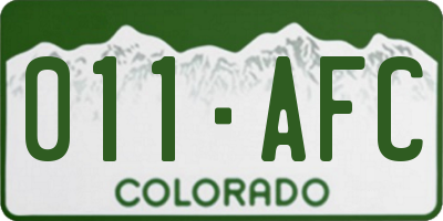 CO license plate 011AFC