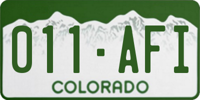 CO license plate 011AFI