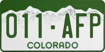 CO license plate 011AFP