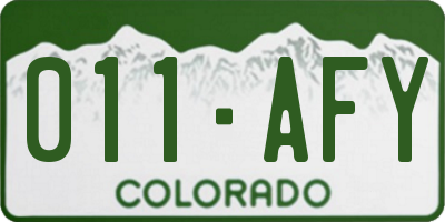 CO license plate 011AFY