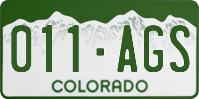 CO license plate 011AGS