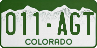 CO license plate 011AGT