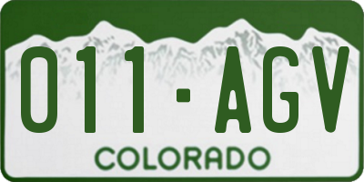 CO license plate 011AGV