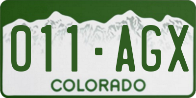 CO license plate 011AGX