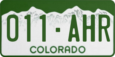 CO license plate 011AHR