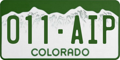 CO license plate 011AIP