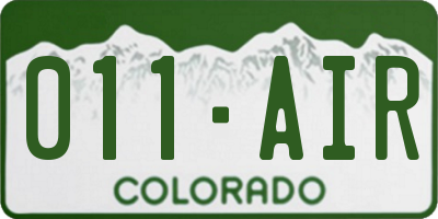 CO license plate 011AIR