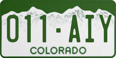 CO license plate 011AIY