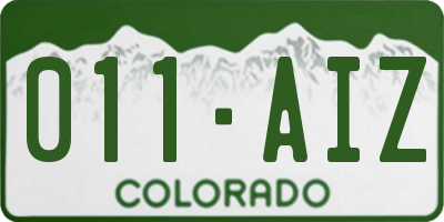 CO license plate 011AIZ