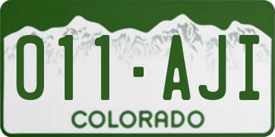 CO license plate 011AJI