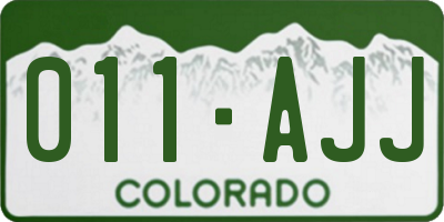 CO license plate 011AJJ
