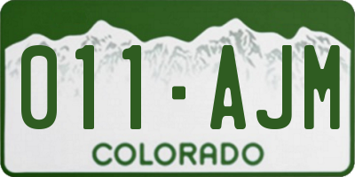 CO license plate 011AJM