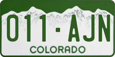 CO license plate 011AJN