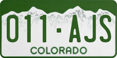 CO license plate 011AJS