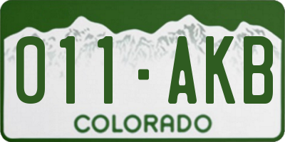 CO license plate 011AKB