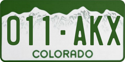 CO license plate 011AKX