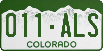 CO license plate 011ALS