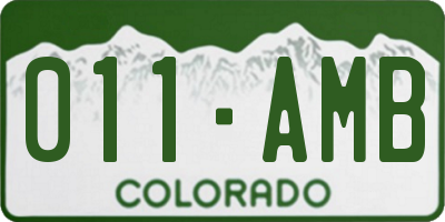 CO license plate 011AMB