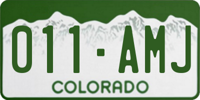 CO license plate 011AMJ