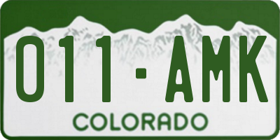 CO license plate 011AMK