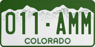 CO license plate 011AMM