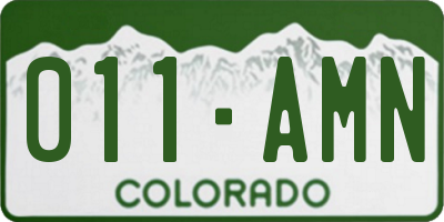 CO license plate 011AMN