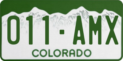 CO license plate 011AMX