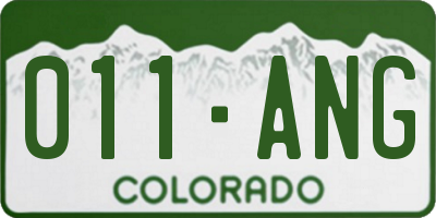 CO license plate 011ANG