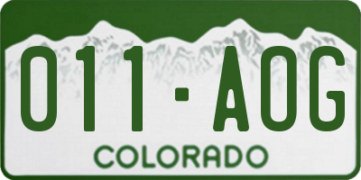 CO license plate 011AOG