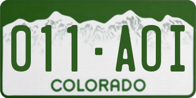 CO license plate 011AOI