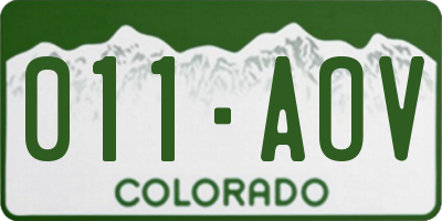 CO license plate 011AOV