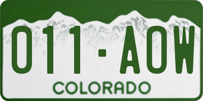 CO license plate 011AOW