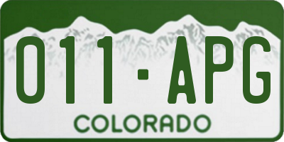 CO license plate 011APG